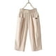 thumbnail image 4 of Pantalones palazzo anchos de algodón para mujer, cintura alta, cordón, pantalones holgados informales con bolsillos, 4 of 5