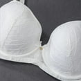 thumbnail image 4 of GEWSEY Women's Push Up Lace Bra Demi Comfort Padded Add 1 Cup Lift Up Bras Soft Lace Sexy Plunge Underwire (White, M), 4 of 8