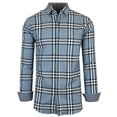 thumbnail image 2 of GBH Men's Long Sleeve Slim-Fit Cotton-Stretch Plaid Dress Shirts, 2 of 3