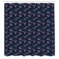 thumbnail image 3 of Ambesonne Botanical Shower Curtain, Exotic Garden Leaves Art, 69"Wx70"L, Dark Night Blue Pink, 3 of 5