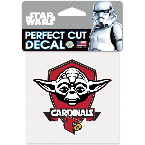 WinCraft Louisville Cardinals 4'' x 4'' Perfect Cut Yoda Decal