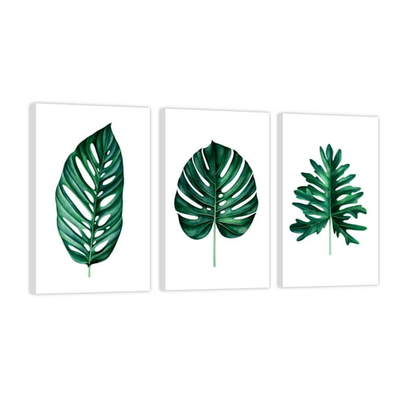 Cuadro Decorativo Tríptico Vertical Hojas Verdes Canvas Revolution Set De 3 Cuadros 30x45 cm