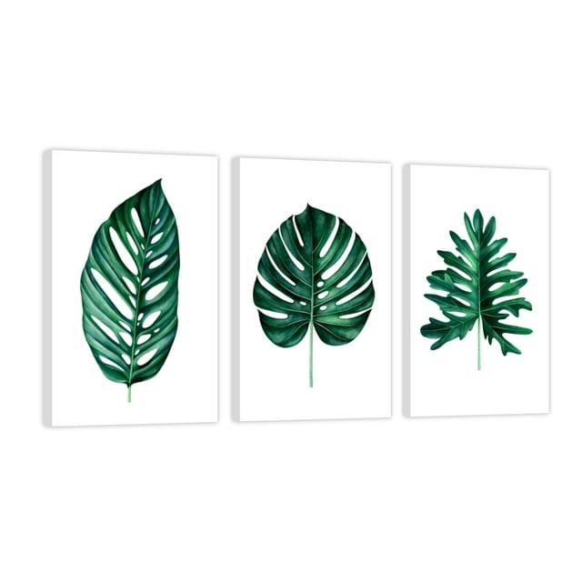Cuadro Decorativo Tríptico Vertical Hojas Verdes Canvas Revolution Set De 3 Cuadros 30x45 cm