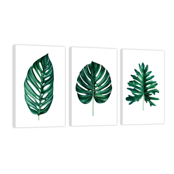 Cuadro Decorativo Tríptico Vertical Hojas Verdes Canvas Revolution Set De 3 Cuadros 30x45 cm