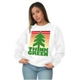 thumbnail image 4 of Earth Day Think Green Nature Lovers Unisex Plus Fleece Graphic Sweatshirt Brisco Brands 3X, 4 of 5