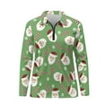 thumbnail image 4 of Yuyamidu Santa Claus Womens Long Sleeve Golf Shirt Athletic Tennis Shirts Size L Lightweight Collared Golf Clothes Workout Pullover, Green Christmas, 4 of 8