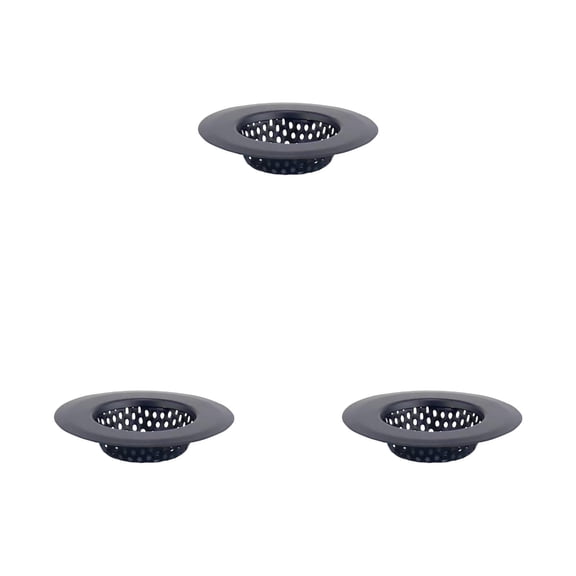 Tanuke 3Pcs Black Stainless Steel Mesh Sink Drain Strainer, Kitchen Filter Trap Basket, Large Food Catch for Bathroom Bathtub Wash basin Floor drain balcony Drain Hole Electroplated Coating(7CM)