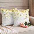 thumbnail image 2 of Yellow Polka Dot Outdoor Waterproof Pillow Covers, Ombre Abstract White Monochrome Decorative Square Throw Pillowcase Sofa Cushion Sham for Patio/Couch/Chair, 18"x18" 2 Pack, 2 of 8