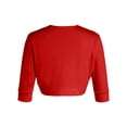thumbnail image 3 of Women Open Front Short Shrug Bolero Cardigan Solid Color 3/4 Sleeve Cropped Jacket Coat Plus Size for Spring Fall, 3 of 6