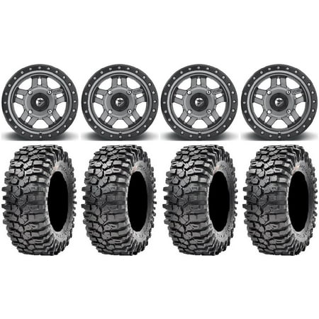 Fuel Anza Gunmetal 14 Wheels 32 Roxxzilla 396 Tires Kawasaki Mule Pro FXT