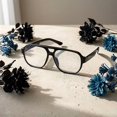 thumbnail image 2 of Gafas cuadradas de gran tamaño for hombres y mujeres, montura completa, Negro transparente, minimalistas, sin receta, gafas de lectura for ordenador, 2 of 2