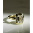 thumbnail image 2 of Emerald Cut Bezel Set Solitaire Lab Created Diamond Wedding Ring 14k Yellow Gold Plated, 2 of 3