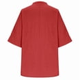 thumbnail image 2 of Button Down Linen Shirts for Women 3/4 Sleeve V Neck Linen Tops Fashion Summer Casual Pullover Loose Lightweight Beach Vacation Holiday Blouses, 2 of 5