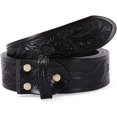 thumbnail image 5 of STARBRILLIANT Classic Western Bull Head Design Leather Snap On Belt Mens Womens-NO BUCKLE, 5 of 6