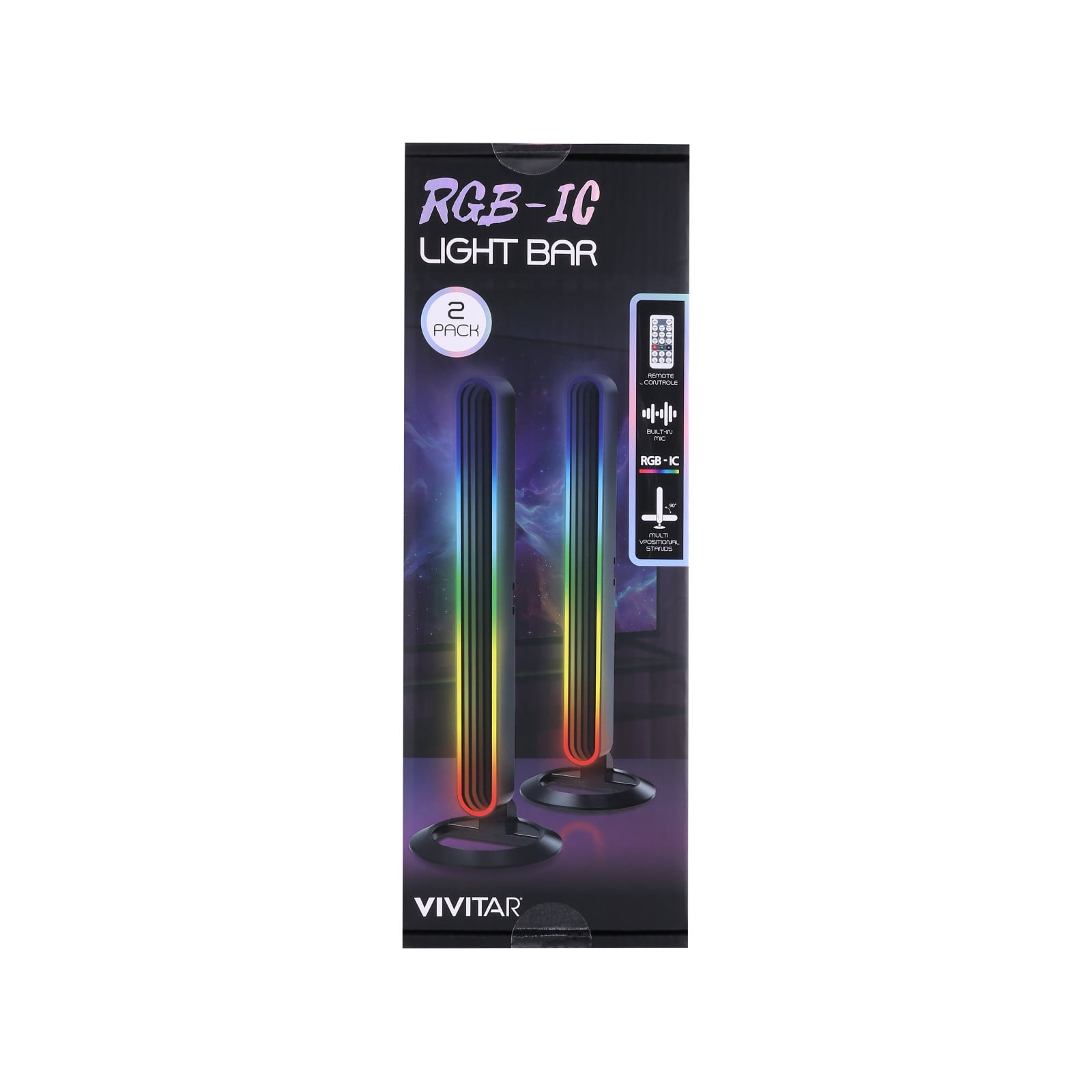 Vivitar RGBIC LED Light Bars 2-Pack – Color Changing RGB Lights