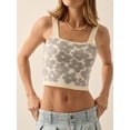 thumbnail image 6 of Yunliwuli Women's Knit Vest Casual Slim Fit Backless Sleeveless Square Neck Floral Crop Tank Tops for Summer, 6 of 10