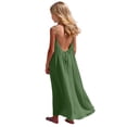 thumbnail image 2 of EGNMCR Robe Longue Ample à Bretelles pour Filles, Mode, Mignonne, Couleur Unie, avec Cordon au Dos, Robe pour Filles, 2 of 9