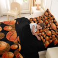 thumbnail image 5 of Erosebridal Basketball Print Kids 7 Pieces Bedding Comforter Set,Sport Theme Full Bedding Set For Ball Lover,Reversible black, 5 of 7