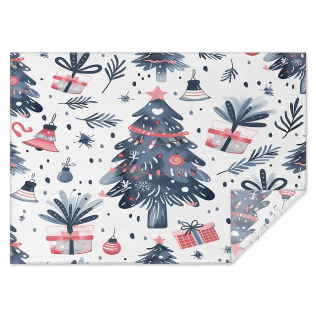 Rectangle Table Clothes Happy New Year Christmas Tree Tablecloth,Decor Oil-Proof Table Covers for Picnic Catering Halloween Fall Thanksgiving Christmas