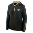 thumbnail image 2 of Women's Fanatics Black New Orleans Saints Redzone End Around Pass Raglan Full-Zip Hoodie, 2 of 3