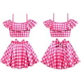 thumbnail image 2 of Girls' 2Pcs Swimsuits Bikini Bathing Suit Plaid Beach Swimwear, 2 of 7