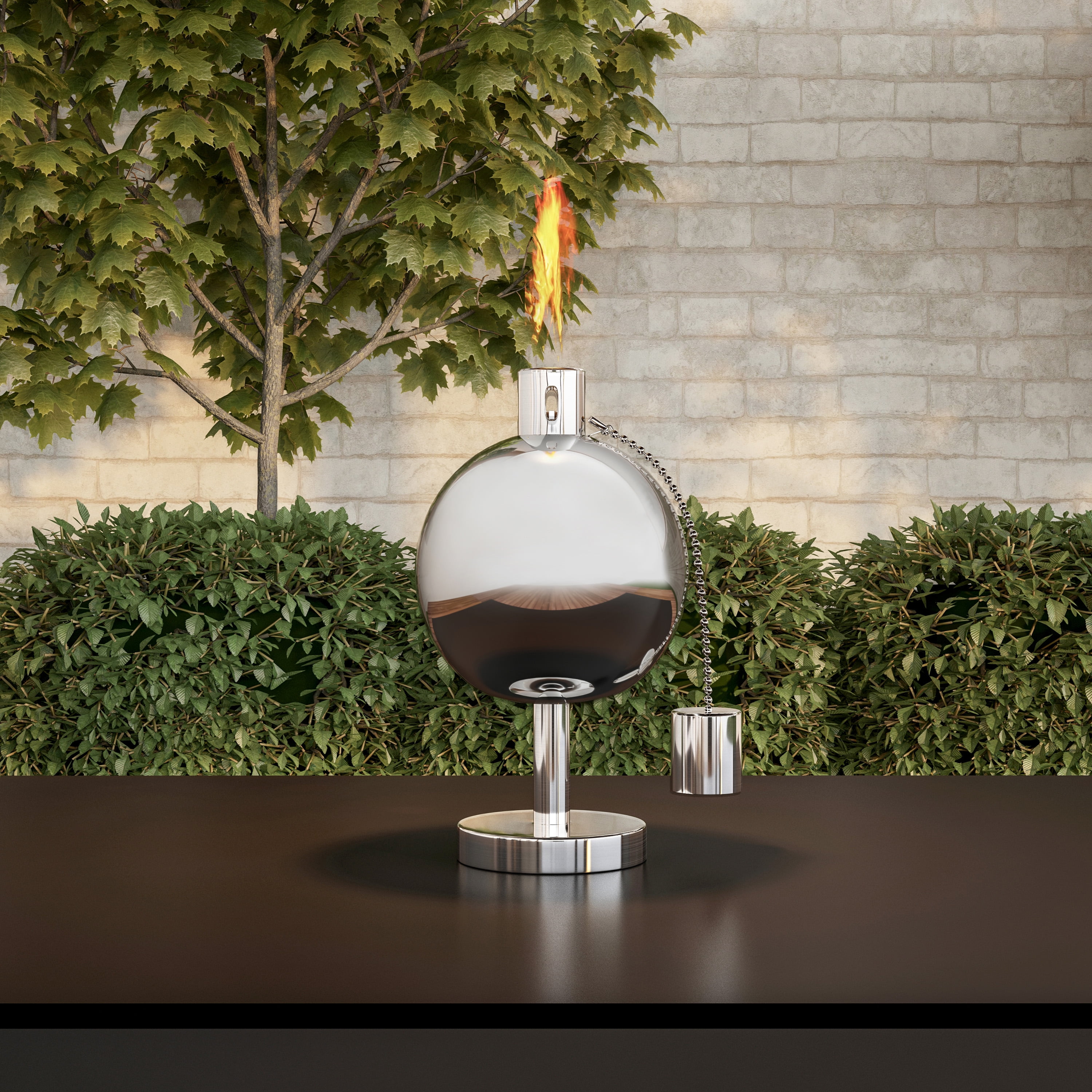 Pure Garden 10in Stainless Steel Refillable Citronella Torch Canister
