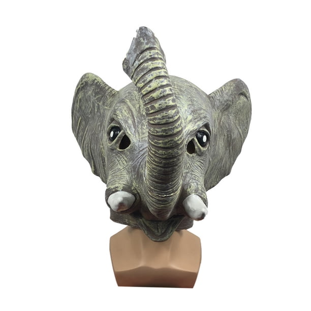 Máscara de elefante de látex para disfraz de carnaval de Halloween