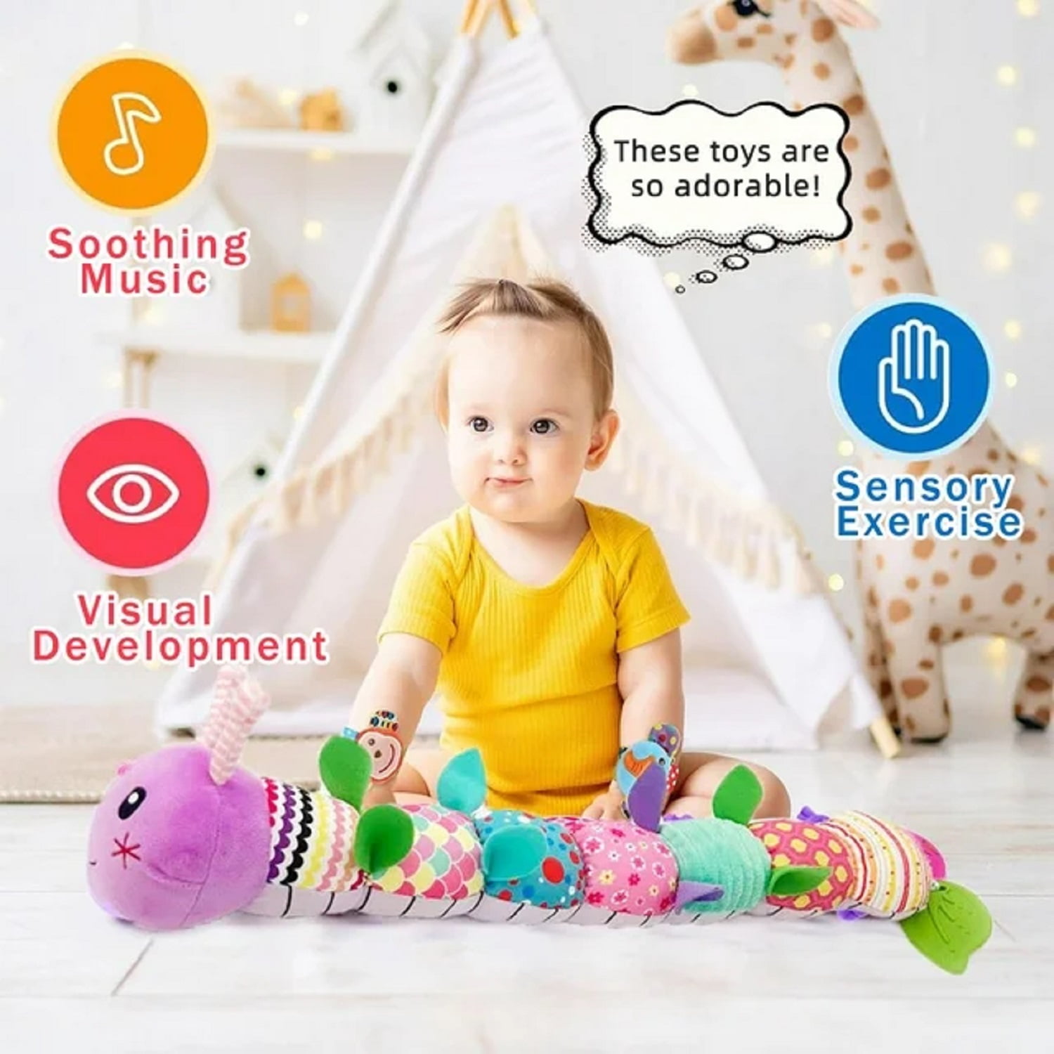 M·SOutGone Musical Caterpillar Sensory Baby Toy photo 6