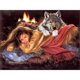 thumbnail image 1 of Cuadros Decorativos 5D bricolaje taladro redondo completo diamante pintura Kit lobo mujer pared arte artesanía regalo Likrtyny embutido en tela, 1 of 9