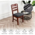 thumbnail image 7 of Whihome Waterproof Stretch Seat Covers Dark Gray Dining Room Chair Slipcovers Kitchen Chair Seat Covers Washable, 7 of 7