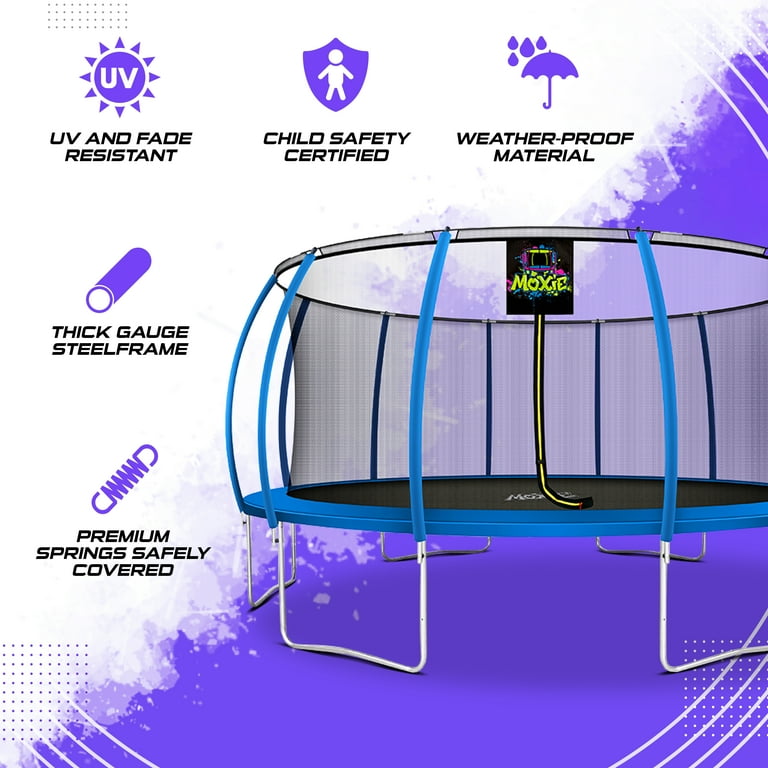 Moxie Pumpkin-Shaped Outdoor Trampoline Set with Premium Top