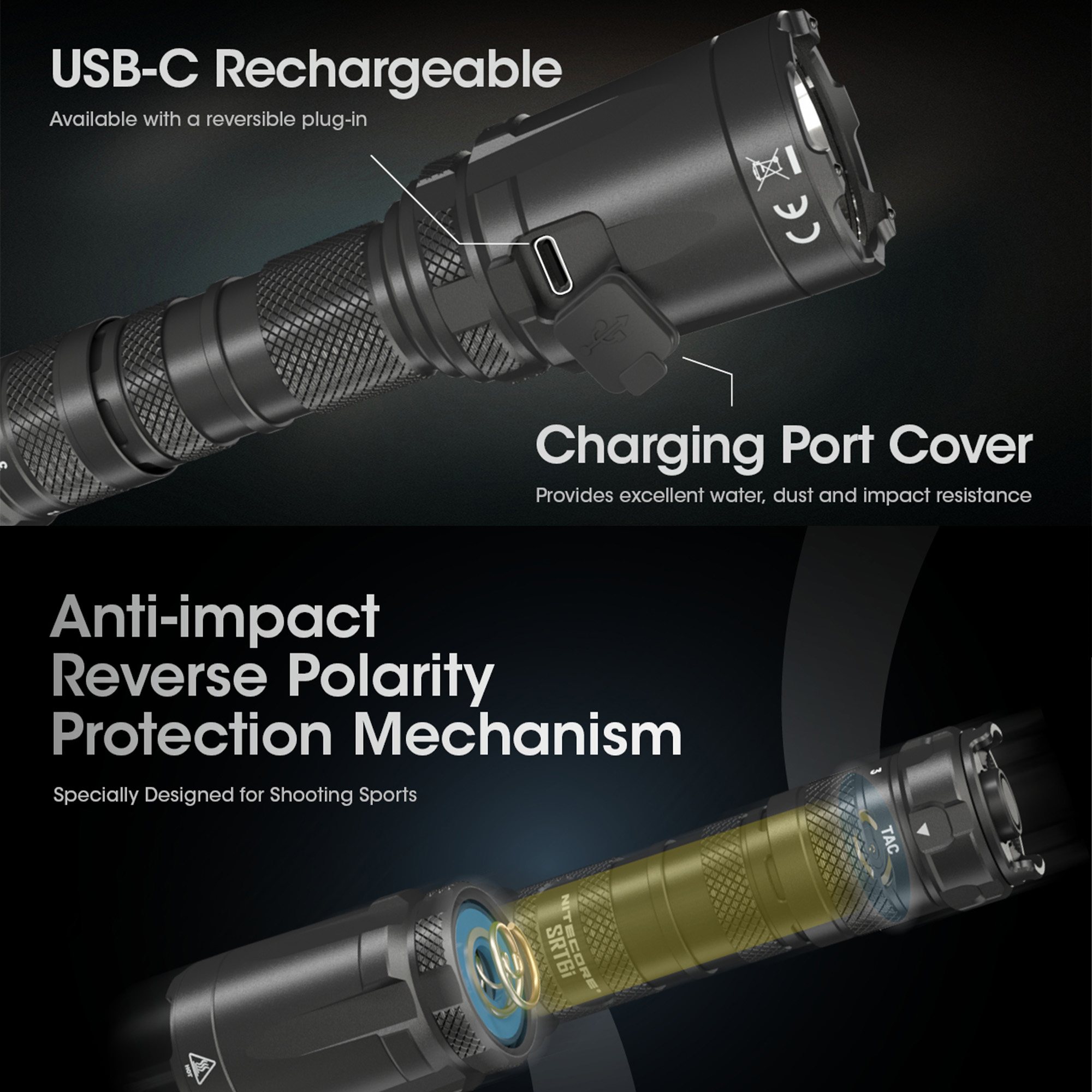 Nitecore SRT6i 2100 Lumen Long throw Rechargeable Flashlight