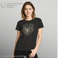 thumbnail image 2 of Women's Yellowstone Cow Skull and Flowers Protect The Family Graphic T-Shirt, 2 of 9