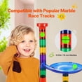 thumbnail image 2 of Marble Run Set 110 Piece Marble Maze Building Block Brain Game with 10 Glow in the Dark Marbles and 20 Glass Marbles Educational Learning Race Track STEM Toys for Kids Boys Girls Ages 3 Plus, 2 of 7