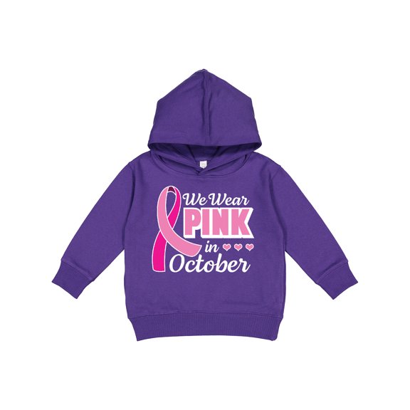 Inktastic Breast Cancer Awareness We Wear Pink in October Toddler Hoodie