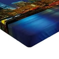thumbnail image 2 of Ambesonne Urban Fitted Sheet, Manhattan Sunset Skyline, Full Size, Multicolor, 2 of 3