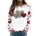 thumbnail image 4 of Foraging dimple Women's Casual Round Neck Long Sleeve Pullover Valentine's Day Printed T-shirt Top, 4 of 6