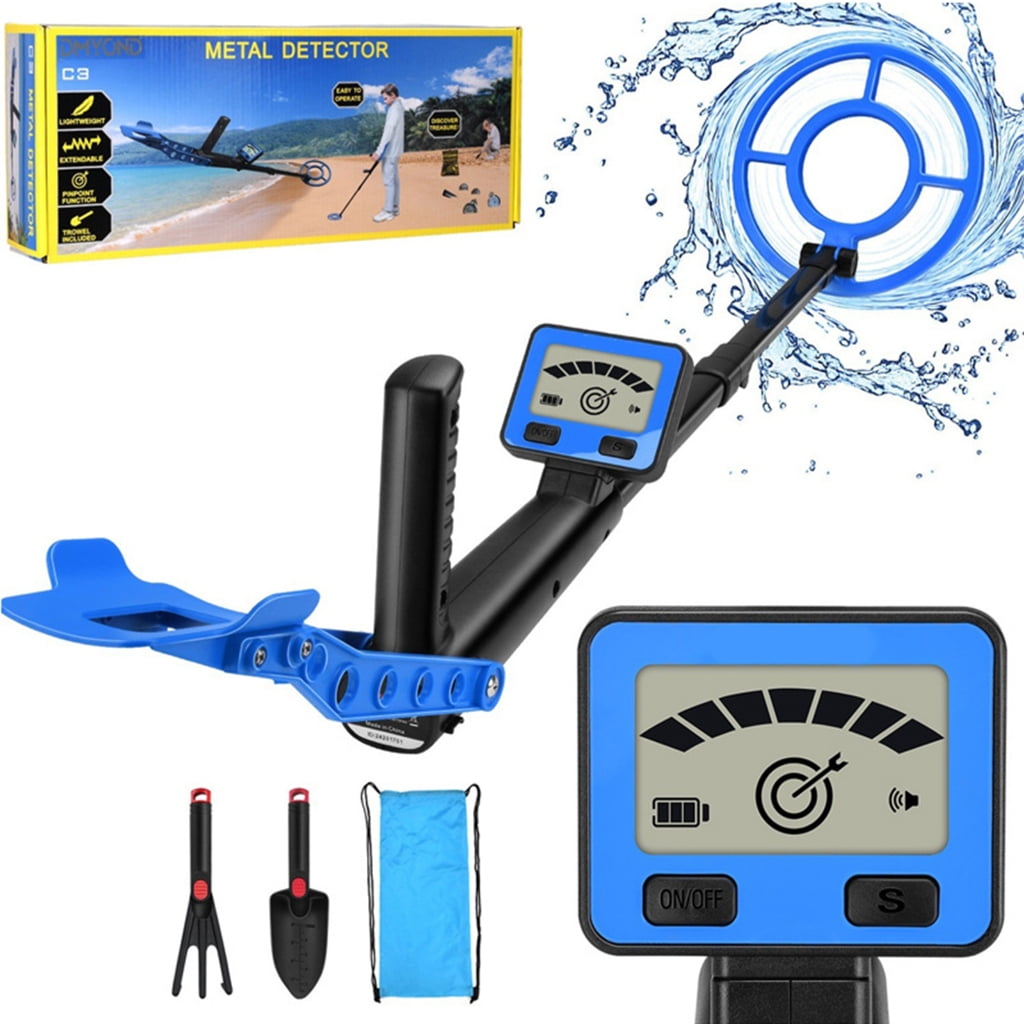 MOMOJIA Kids Metal Detector Lightweight 1.2lbs Adjustable 60cm To 79cm Rod Secure Battery Cover Detects Gold Silver Coin Jewelry 10cm Underground Depth