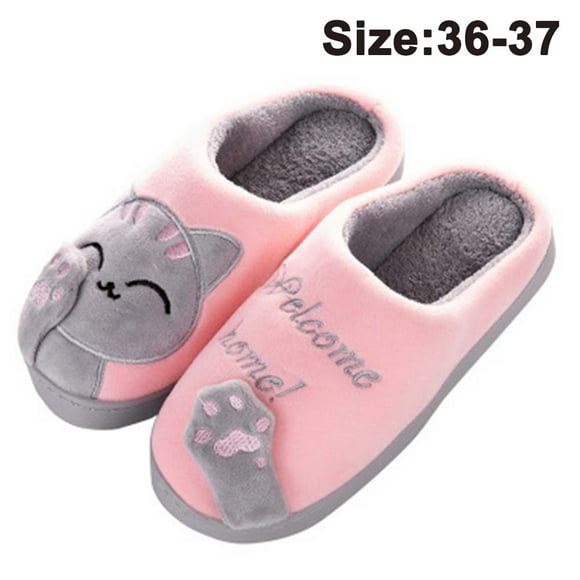Cartoon Lucky Cat Slippers Winter Home Cotton Slippers Thick-soled Non-slip Warm Slippers Suitable for House Shoes Indoor Outdoor
