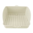 thumbnail image 2 of Flmtop Pet Cat Rabbit Toilet Mesh Square Potty Trainer Rat Hamster Corner Litter Box White, 2 of 9