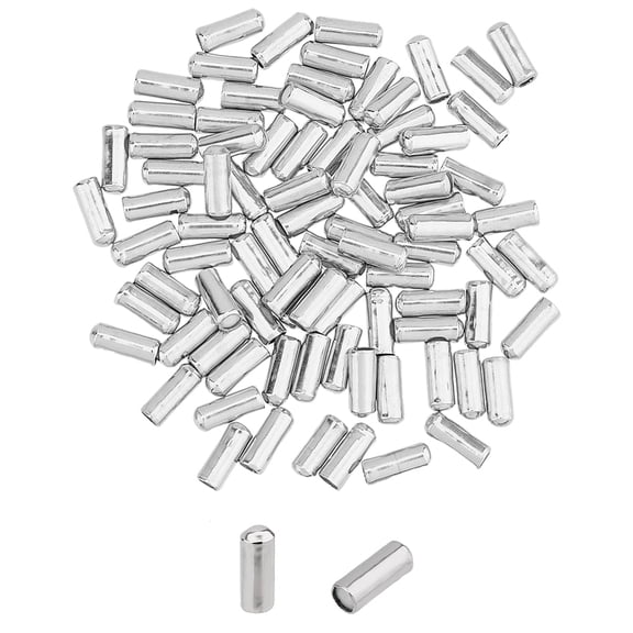 100Pcs Brass Beads with Silicone inside Slider Beads Column Platinum 10x4mm Hole: 0.5mm 100pcs/set DIY