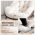 thumbnail image 5 of HONEY HOME Outdoor Papasan Rocking Chair, Oversized Indoor Rocking Chair with Cushion, Rattan Wicker Egg Chairs with Steel Frame, Porch Rocker Chairs Furniture for Garden Lawn Bedroom Living Room, 5 of 7