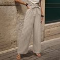thumbnail image 5 of JJHGVB Palazzo Pants Wide Leg Pants Woman Women's Fashion Clothes For Every Occasion Cotton Linen Cardigan Summer Chic Womens Casual Pants Women'S Pants Khaki L, 5 of 9