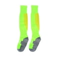 thumbnail image 2 of Calcetines deportivos de alto rendimiento hasta la rodilla para fútbol Calcetines de fútbol para hombre con rayas en verde fluorescente y naranja, 2 of 8