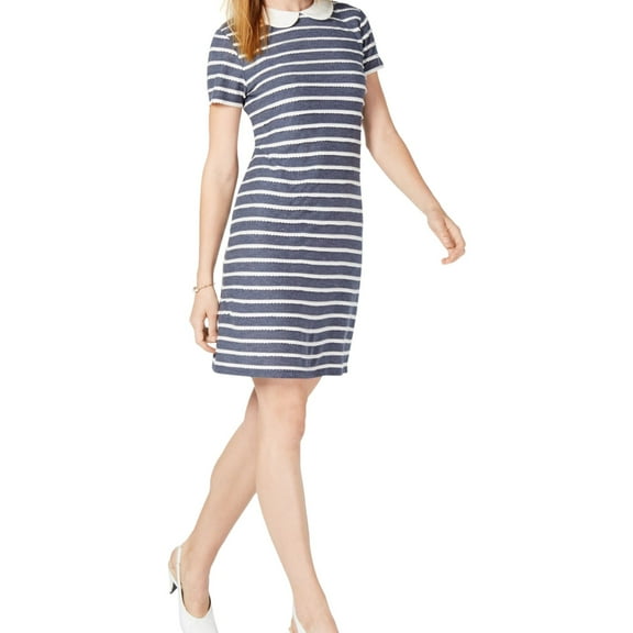 Maison Jules Womens Peter Pan Collar A-Line Dress