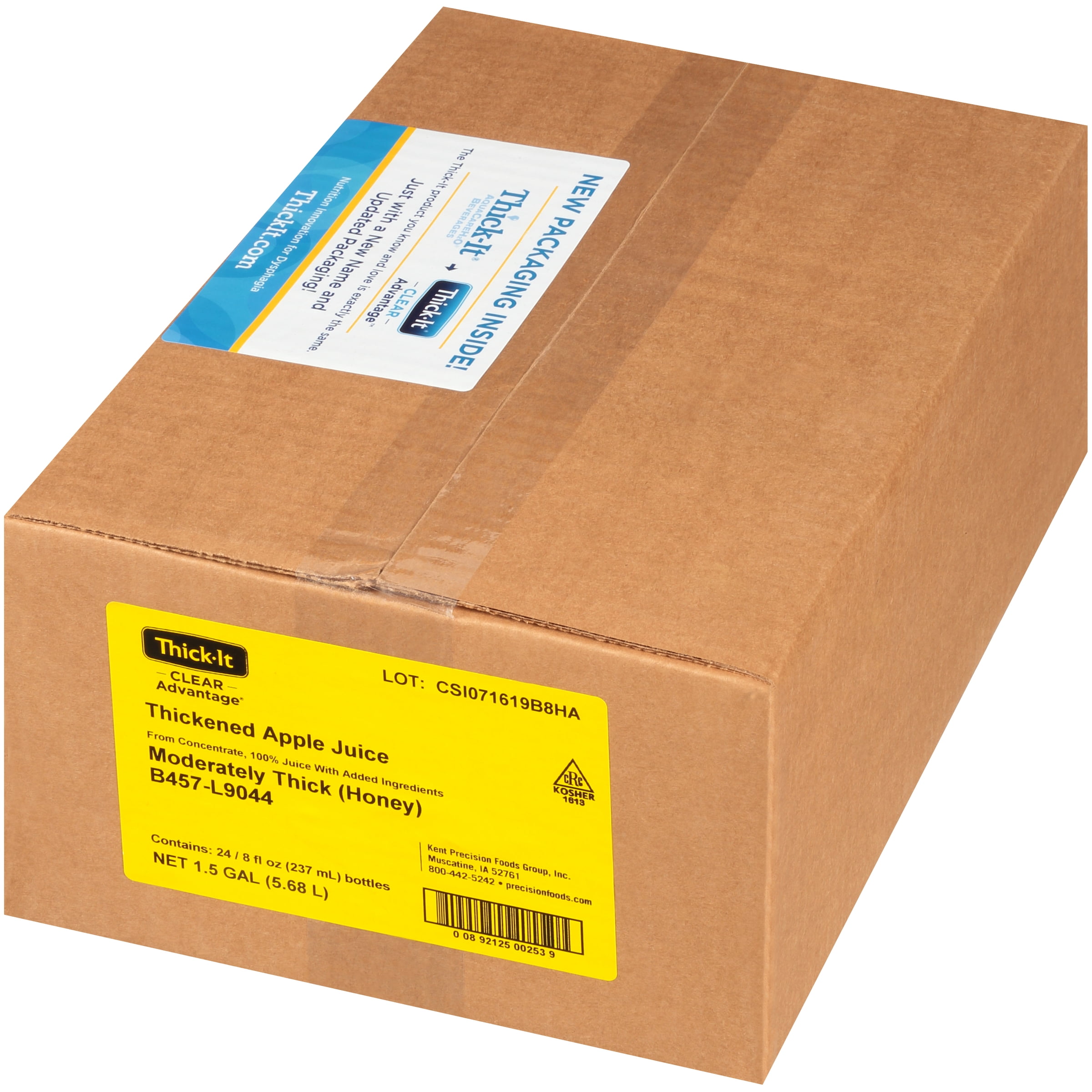 Thick-It B457-L9044 AquaCareH2O Thickened Apple Juice, Case of 24