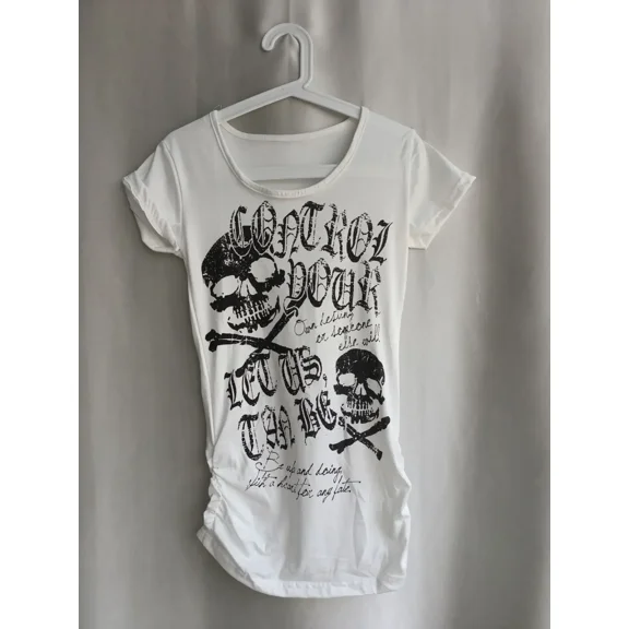 Spice Girl Vintage Slim-fit Short Sleeve Tshirts Summer Americanskull Print Gothic Tee Y2k Aesthetic Punk Casual Grunge Top