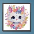 thumbnail image 2 of 5D DIY parcial especial en forma de taladro diamante pintura flor gato kit decoración 30x30cm, 2 of 9