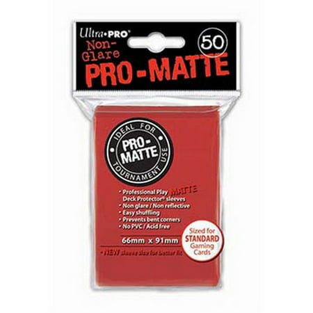 Ultra Pro 7442782650 Deck Protectors, Pro-Matte - Red (12 Pks Of 50 Per Disp)