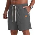 thumbnail image 2 of Dagegui Casual Shorts for Men Corduroy Elastic Waist Drawstring Shorts Solid Color Summer Beach Vacation Short Pants with Pocket Dark Gray XL, 2 of 5